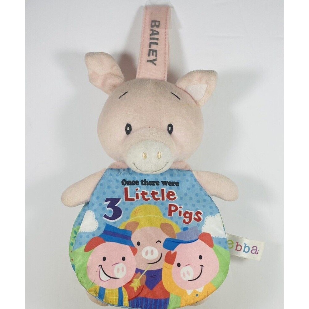 EUC!  Ebba Soft Books 9" Story Pals 3 Little Pigs Plush Aurora 2019 Crinkle